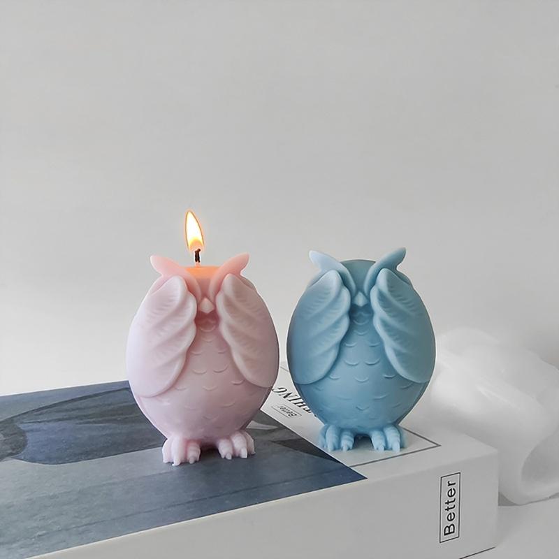 3D Owl Silicone Candle Mold DIY Scented Candle Wax Molds Handmade Plaster Resin Soap Making Craft Mold Desktop Ornament
