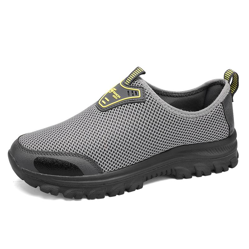 Rutschfeste flache Schuhe für Herren mit atmungsaktivem Mesh, lässiges Laufen, leichte und bequeme Sportschuhe für den Außenbereich, Einschuhe