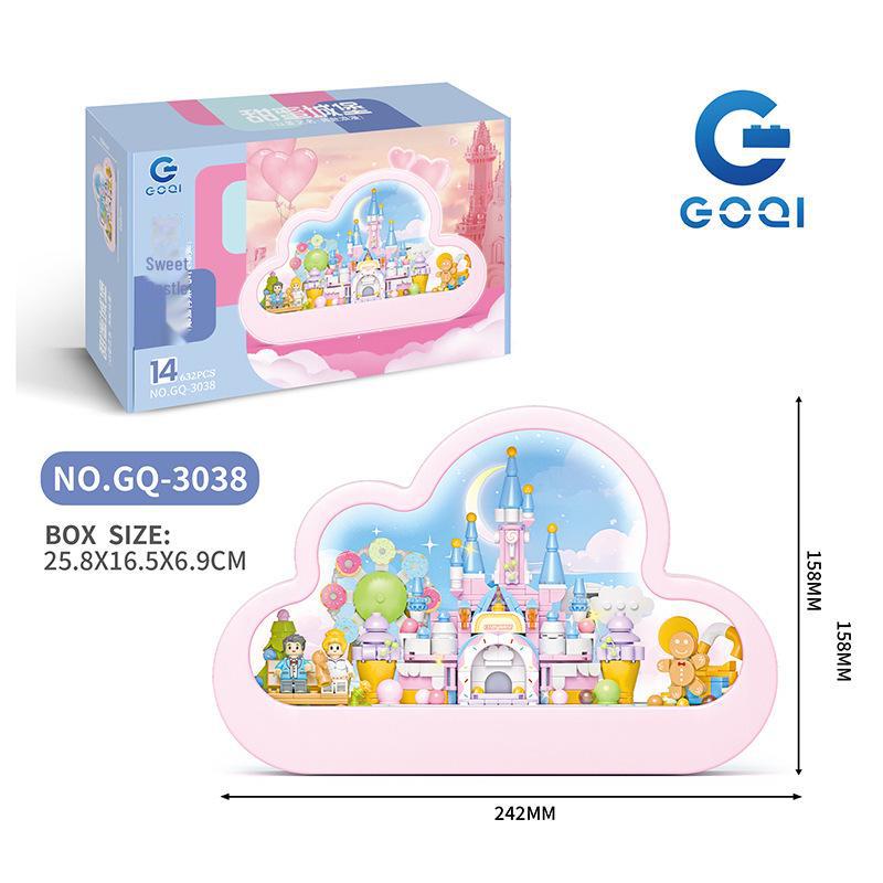Santa Claus Cloud Mirror Night Light Building Blocks Toy for Kids - Christmas Gift