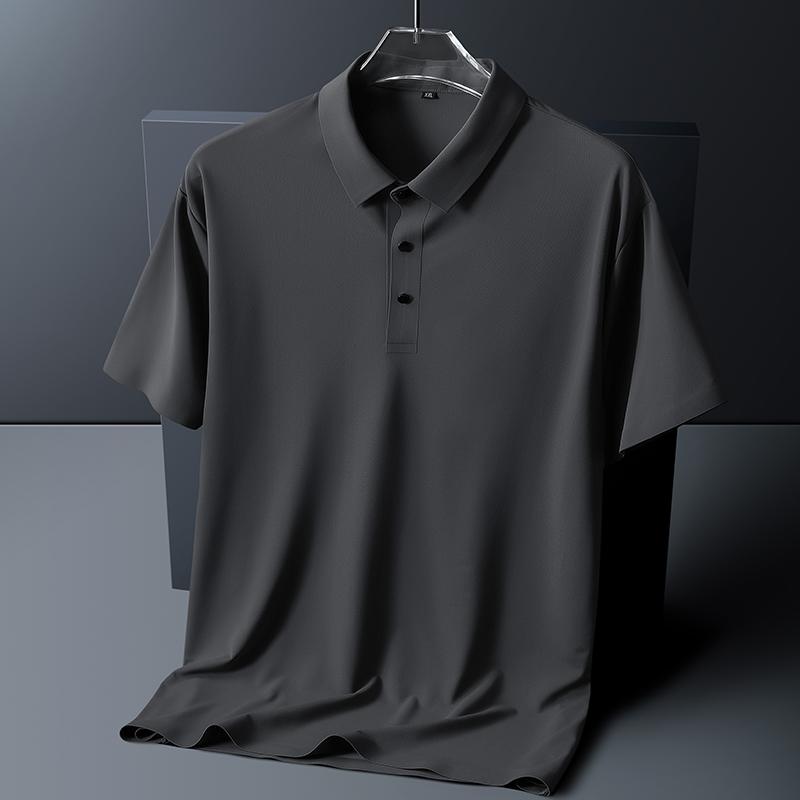 Large Size 8XL Summer Men Polo Shirt Casual Loose Ice Silk Short Sleeve T Shirt Men Quick-drying Business Men Wear