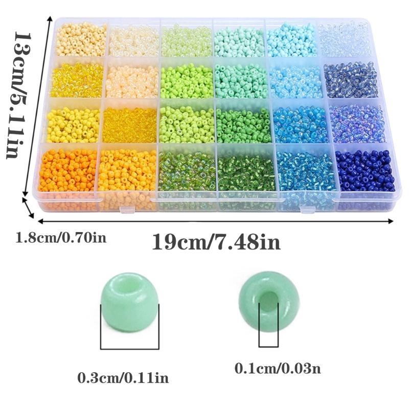 24 Fächer Glasperlen DIY Bastelset mit Organizer-Box
