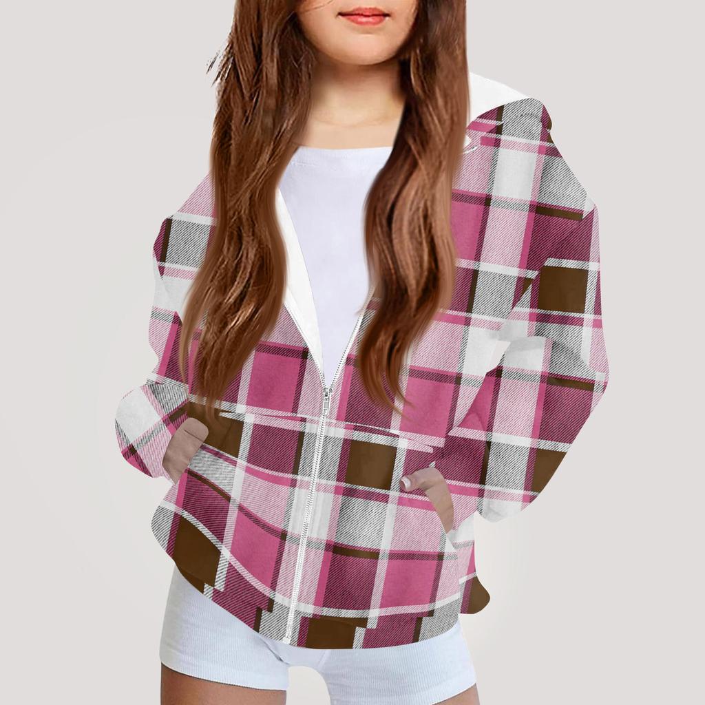 Children's Fashion Printed Long Sleeved Hooded Sweatshirt Girls' Hoodie Jacket