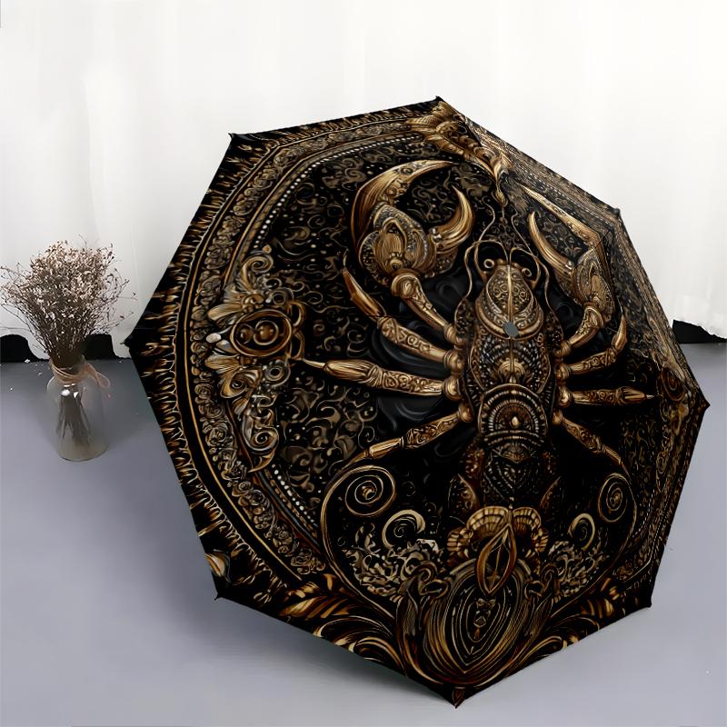Sacred Animals pattern, automatic folding umbrella, portable and foldable design, 8 ribs, a Christmas or birthday gift.