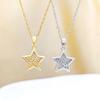 Luxury Diamond-Star Pendant Necklace - Elegant and Versatile Clavicle Chain