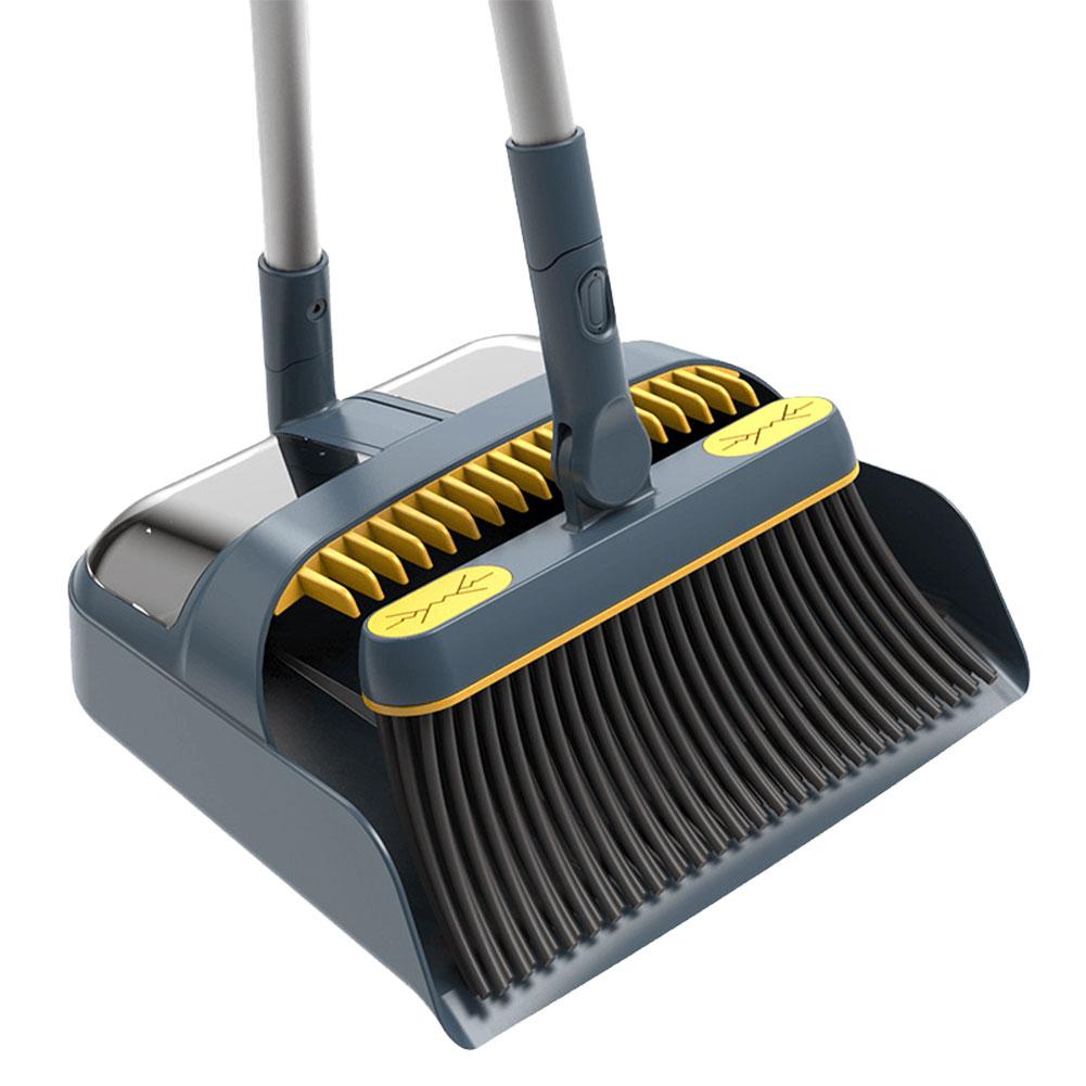 

Foldable Dustpan Broomstick Sweeping Set 180 Degree Rotating Lightweight Multi-functional for Indoor Floor Cleaning синій