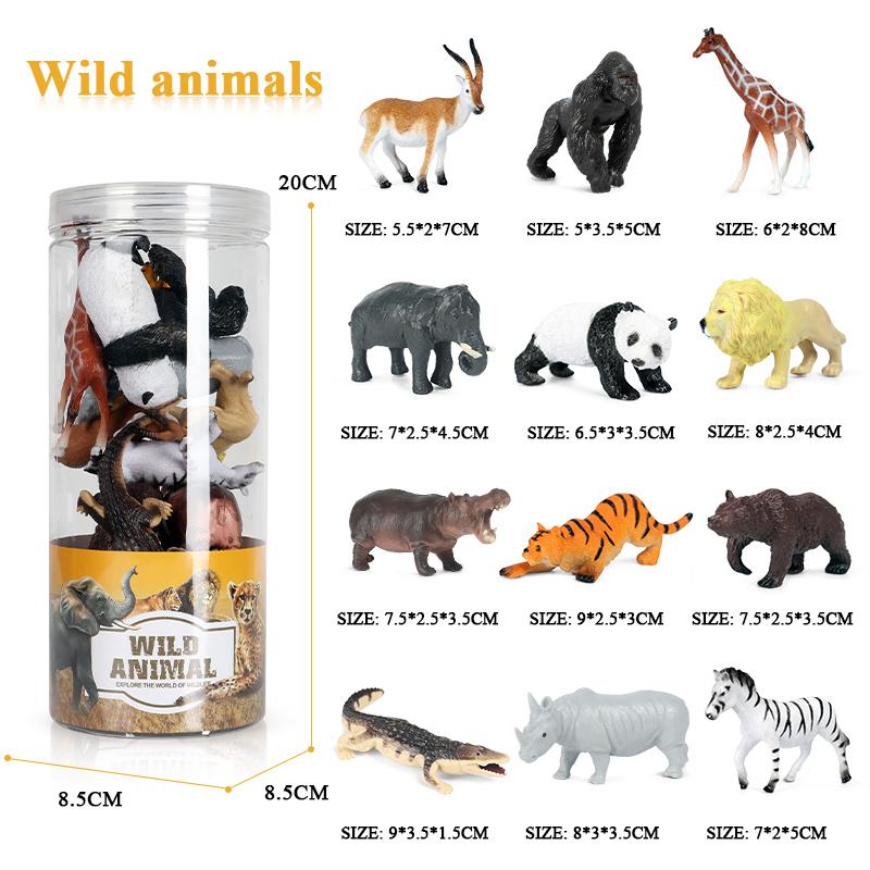 Oenux Miniature Animals Set Wild Sealife Farm Dinosaur Brinquedo Figurine Model Action Figures Zoo Cute Education Kids Toy Gift