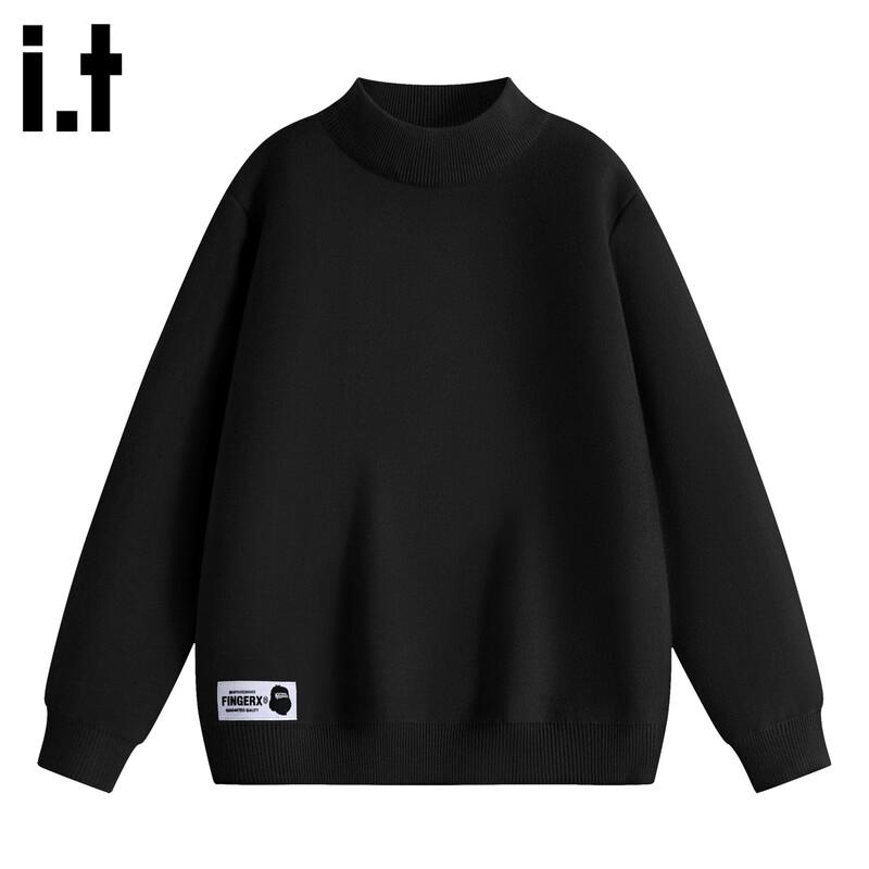 Fingercroxxit Unisex Solid Mock Neck Thickened Sweater