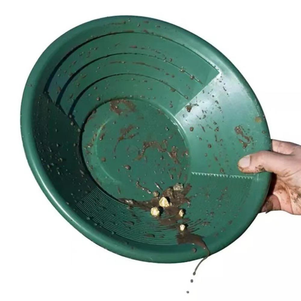 Bacinella per Lavaggio Oro da 14 pollici, Setaccio per Pepite con Canali Doppi, Strumento da Fiume per Prospezione e Dragaggio, Vassoio per Conservazione Metal Detector