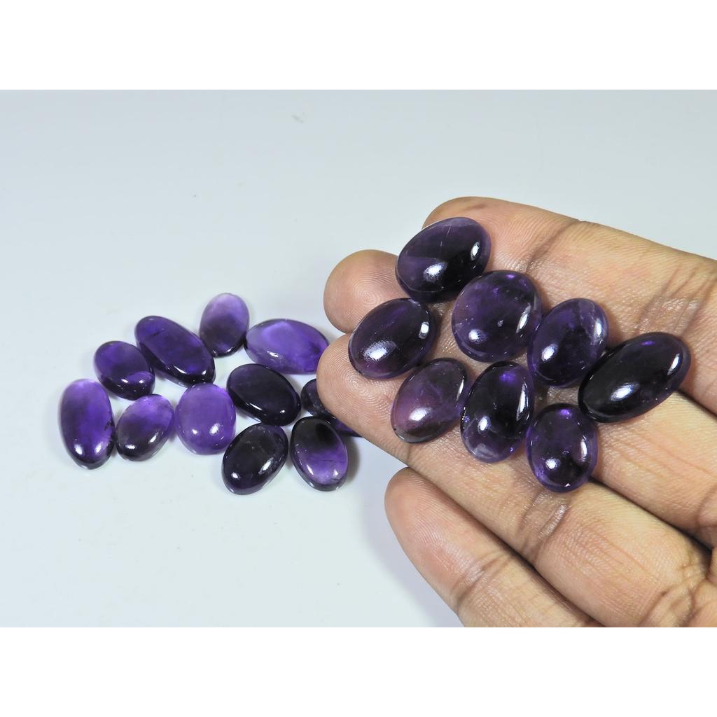 10X14-11X22MM Natural Purple Amethyst Oval Cabochon Loose Gemstone 20Pcs Lot C-2846