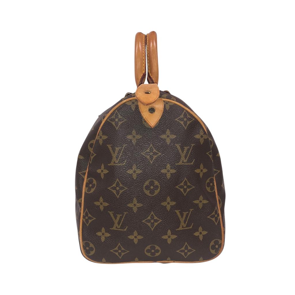 Used Louis Vuitton Monogram Speedy 30 M41526 Boston Bag Canvas Brown Authentic 1212