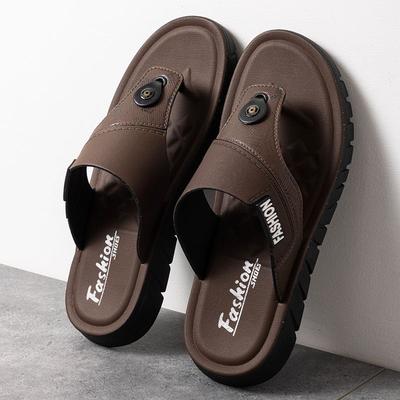 Men's Summer Thick Sole Non-Slip Korean Style Trendy Casual Outdoor Beach Dual-Wear Thong Flip Flops