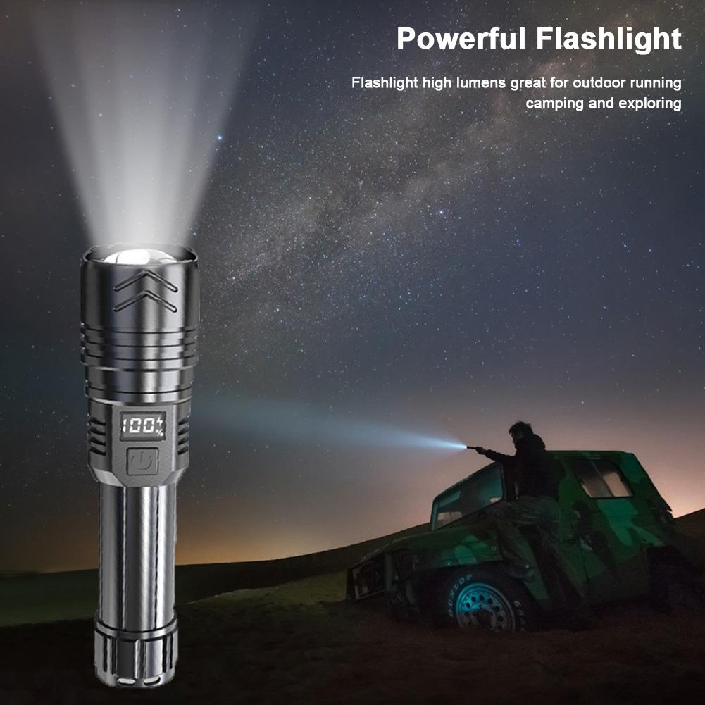 LED Flashlights USB Rechargeable Waterproof High Lumens Flashlight 5 Modes Super Bright Flashlight for Outdoor Fishing Adventure