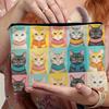 Yangyizhi Borsa portaoggetti con stampa di gatti, con cerniera liscia, astuccio multifunzione in poliestere ispessito, borsa da toilette da viaggio