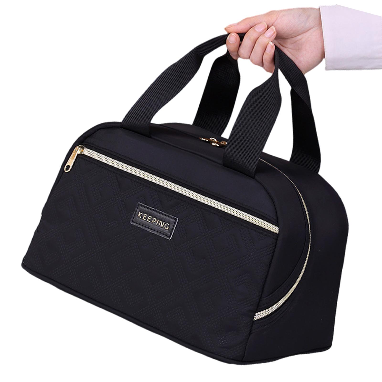 

Large Capacity Insulated Lunch Bag Thermal Handbag For Work School Picnics Easy To Clean Lightweight Food Storage Bag чёрный