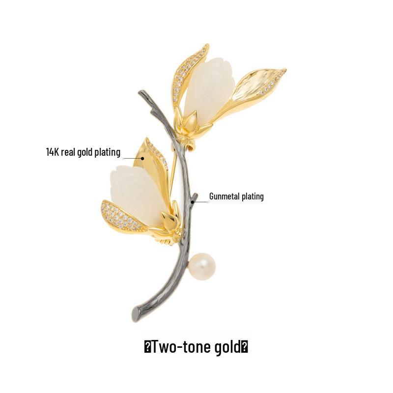 Магнолия Брошь: Элегантная цветочная булавка-корсаж для женщин