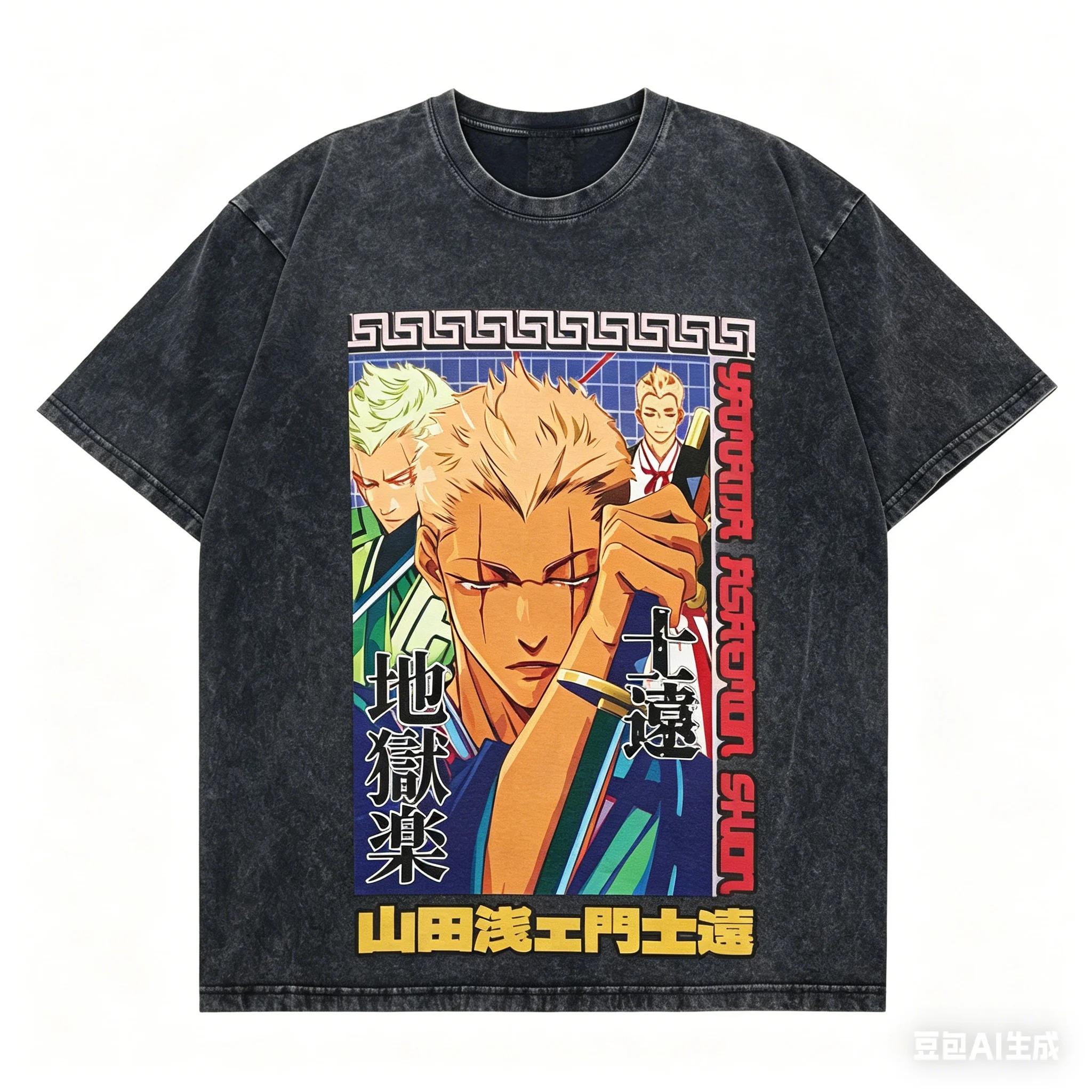 

Hell’s Paradise Anime Lover Washed T-shirt Year round clothing personality Clothes Plus Size Unisex Streetwear high quality soft L