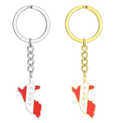 Porte-clés Carte du Pérou Fait main Ornement Y2k Porte-clés de Voiture Porte-clés pour Sac à Dos Sac à Main