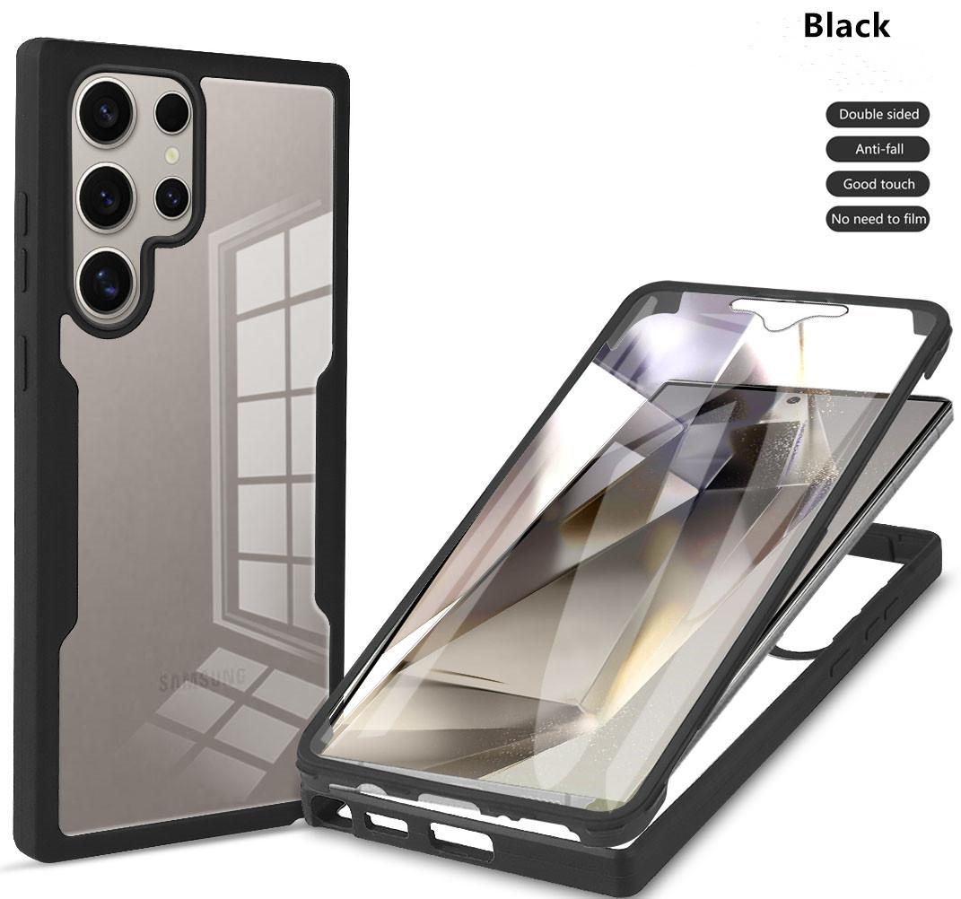 

Противоударный чехол с полной защитой корпуса для Samsung Galaxy S25 Ultra S24 FE S23 Plus Защитная крышка Прозрачные Fundas Coque Capa Galaxy S23 Ultra чёрный