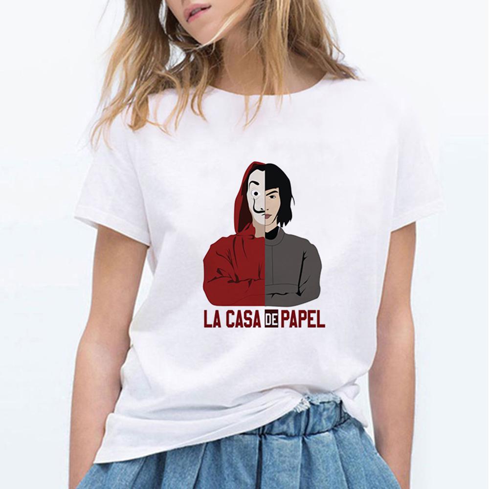 House Of Paper T Shirt Women Harajuku La Casa De Papel Streetwear Tshirt Summer Femme Clothes XL