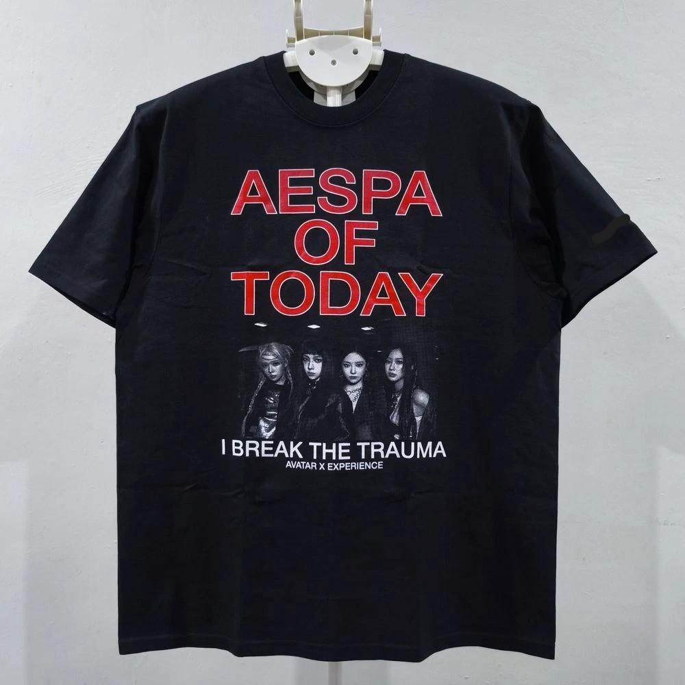NEW Aespa Of Today T Shirt Kpop Graphic Tee Oversized Concert Tour Unisex T-Shirt XXXXL