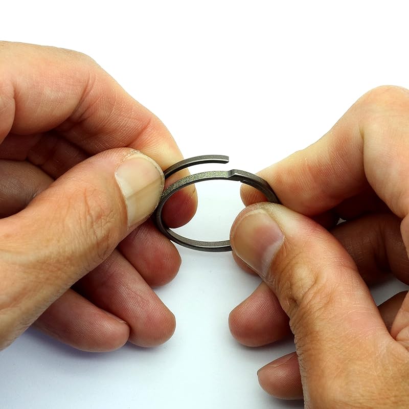 [TUNUKE] titanium Ti ring key ring key ring carabiner key dark gray Outer diameter 16/20/25/30mm (20mm, S dark gray)