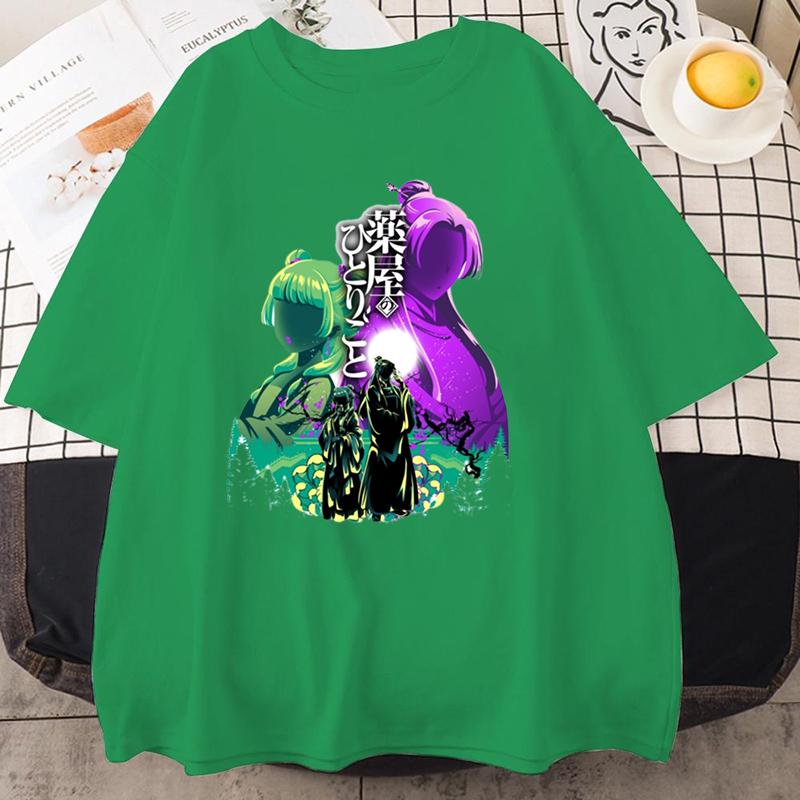 

Новая футболка Аниме Дневники аптекаря Принт Футболка Унисекс Летняя Повседневная с круглым вырезом Женская одежда Футболки с коротким рукавом 4XL