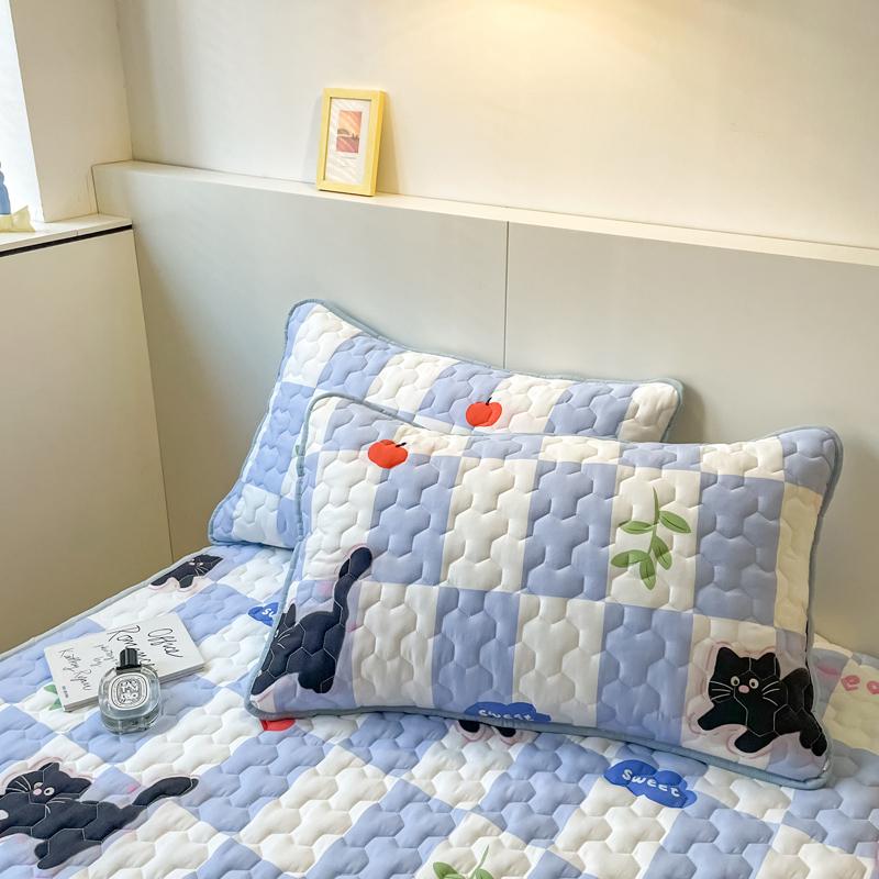 2 Stück Kissenbezug 48x74cm Kissenbezug Gesteppter Kissenbezug für Zuhause Bett Rechteckiger Kissenbezug Druck Kissenbezug funda almohada