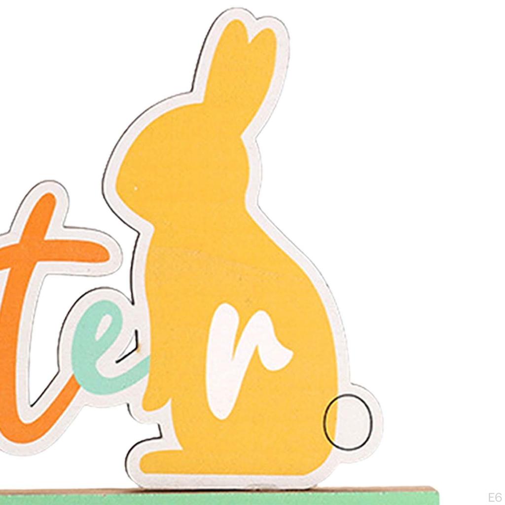 Easter Table Decorations Colorful Standing Wooden Letter Sign for Holiday