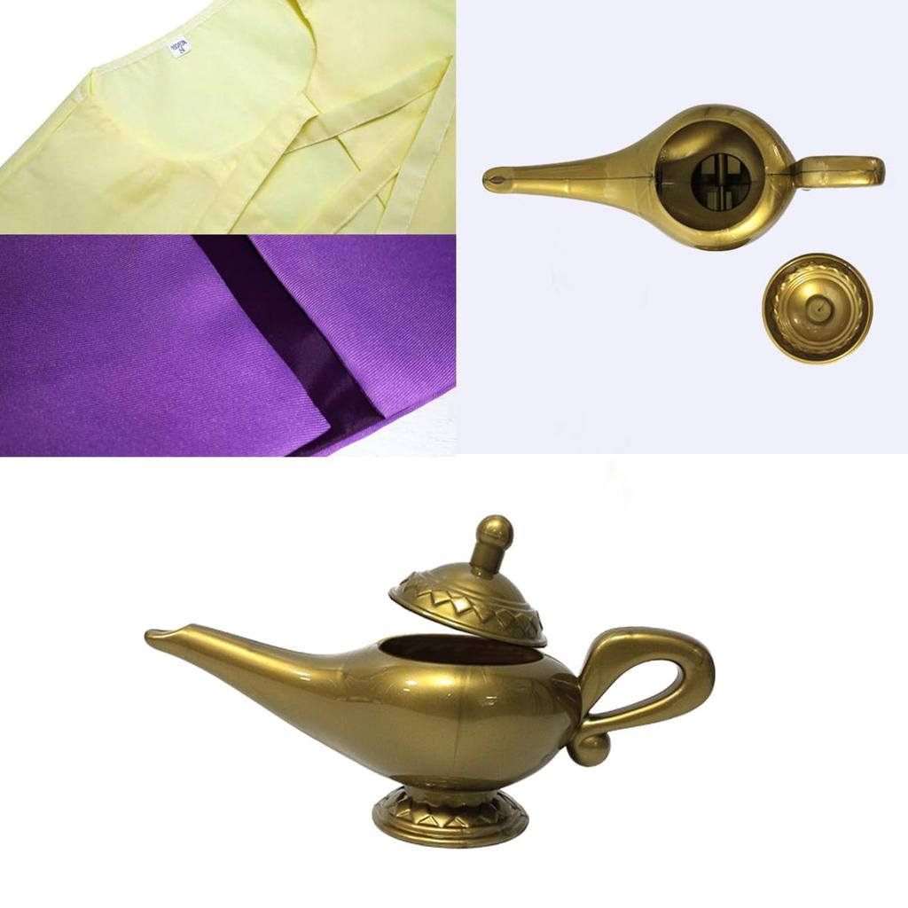 [monoii] Aladdin Cosplay Costume with Magic Lamp, Halloween Costume for Adults, Sizes S, M, L, XL, C062