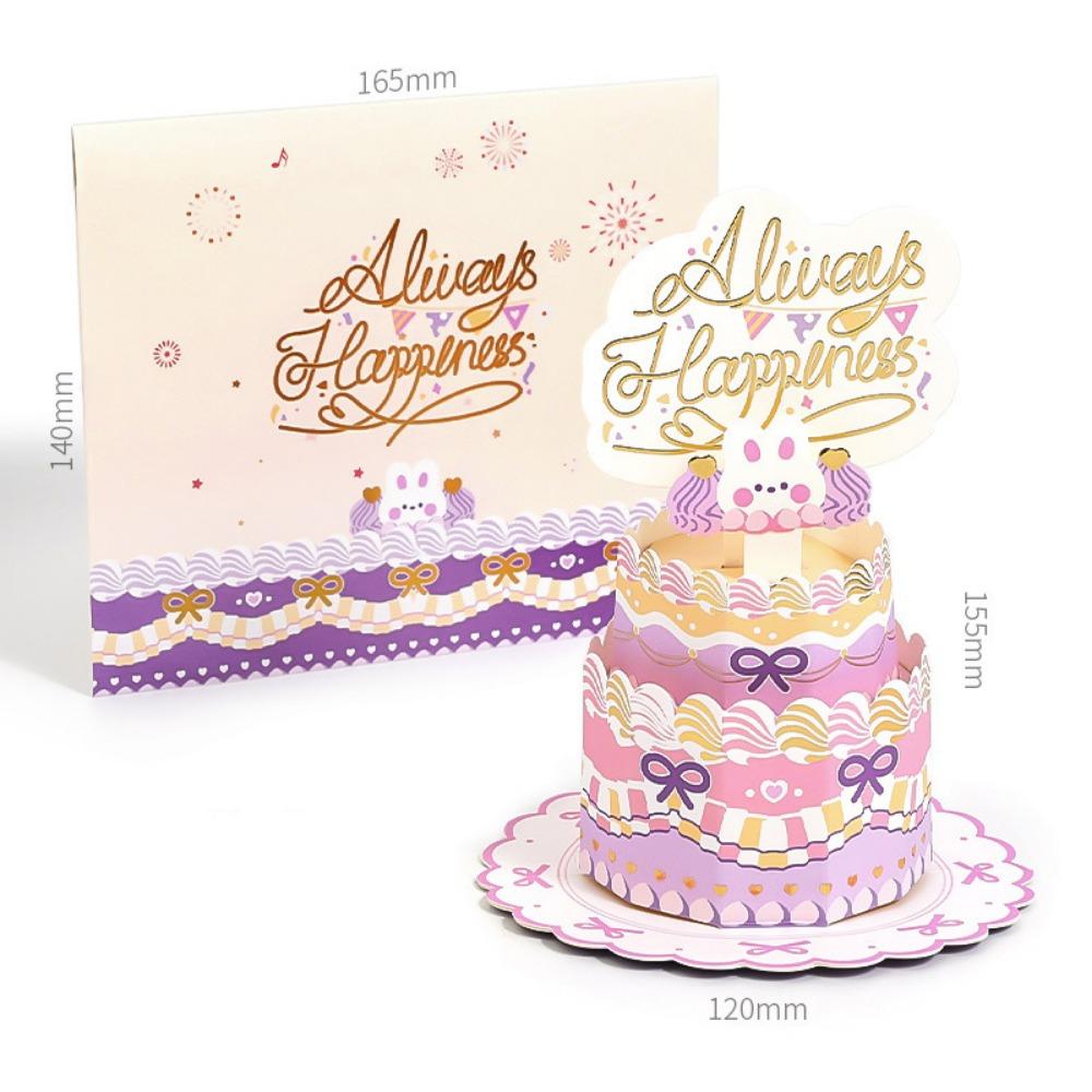 

Stereoscopic Cake 3D Happy Birthday Card Foldable Cartoon Birthday Greeting Card Birthday Decoration Birthday Blessings Card