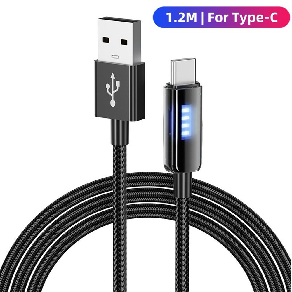

120W New smart power-off fast charging data cable horse racing indicator light super fast charging For Samsung Huawei Xiaomi