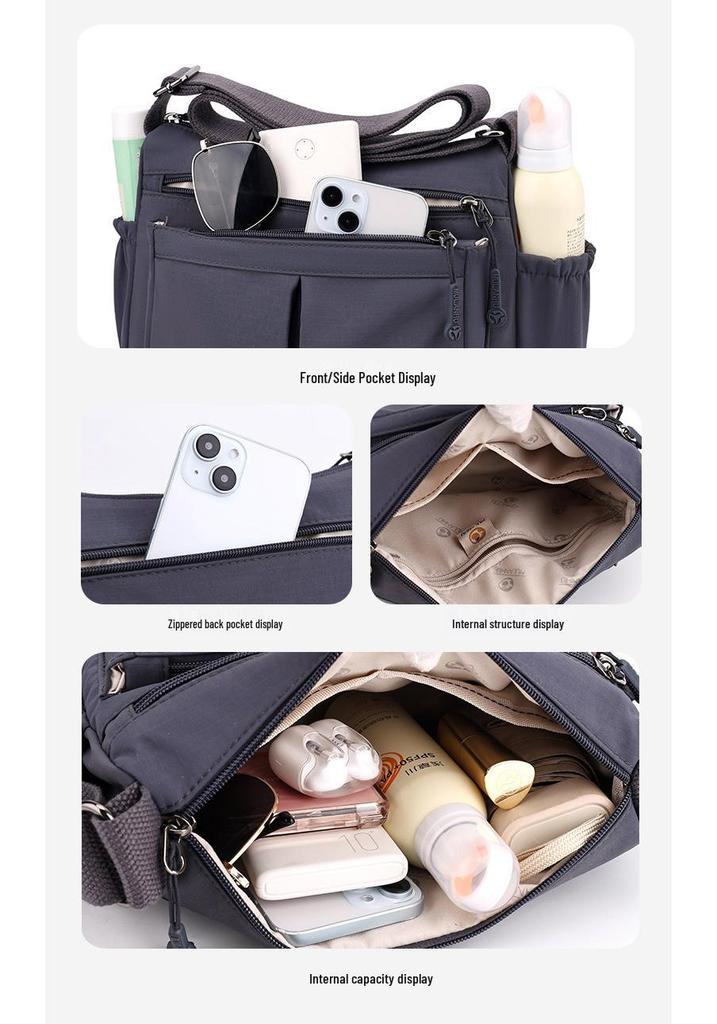 Casual Crossbody Tas voor Dames met Grote Capaciteit - Lichtgewicht Nylon, Meerdere Vakken voor de Zomer