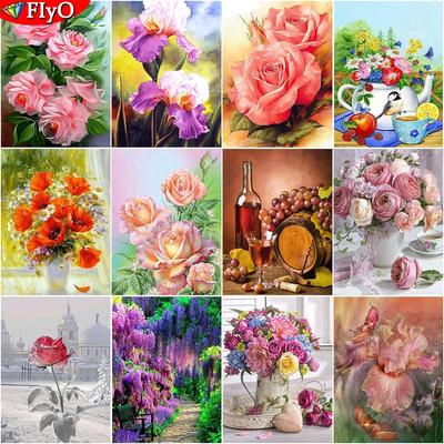 5D DIY Diamond Malírna Diamantové vyšívání Květiny Obrázky kamínků Mozaika Home Decor