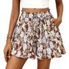Women's Flowy High Waist Wide Leg Ruffle Midi Skirt for Spring/Summer Beach Vacation