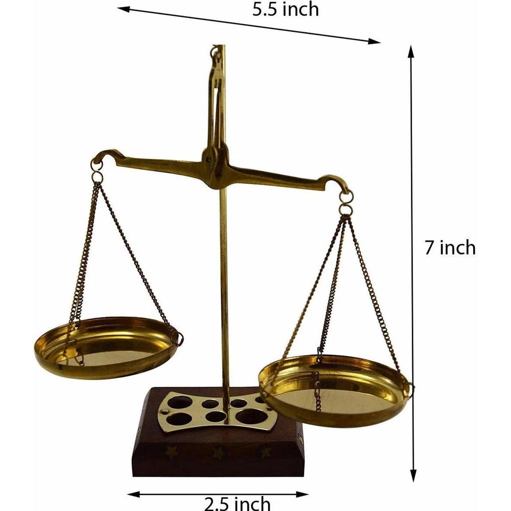 Traditional Tarazu || Vintage Weighing Machine with Weight Capacity of 20 Grams- 5.5 X 2.5 X 7 Inch Weighing Scale (Multicolor)