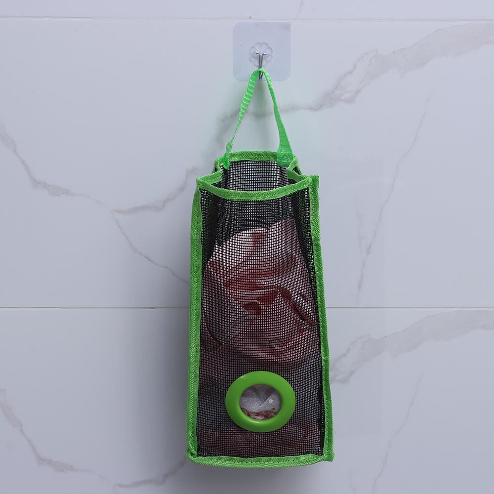 Home Practical Organizer Recycle Hanging Holder Garbage Bag Storage Breathable Mesh Plastic
