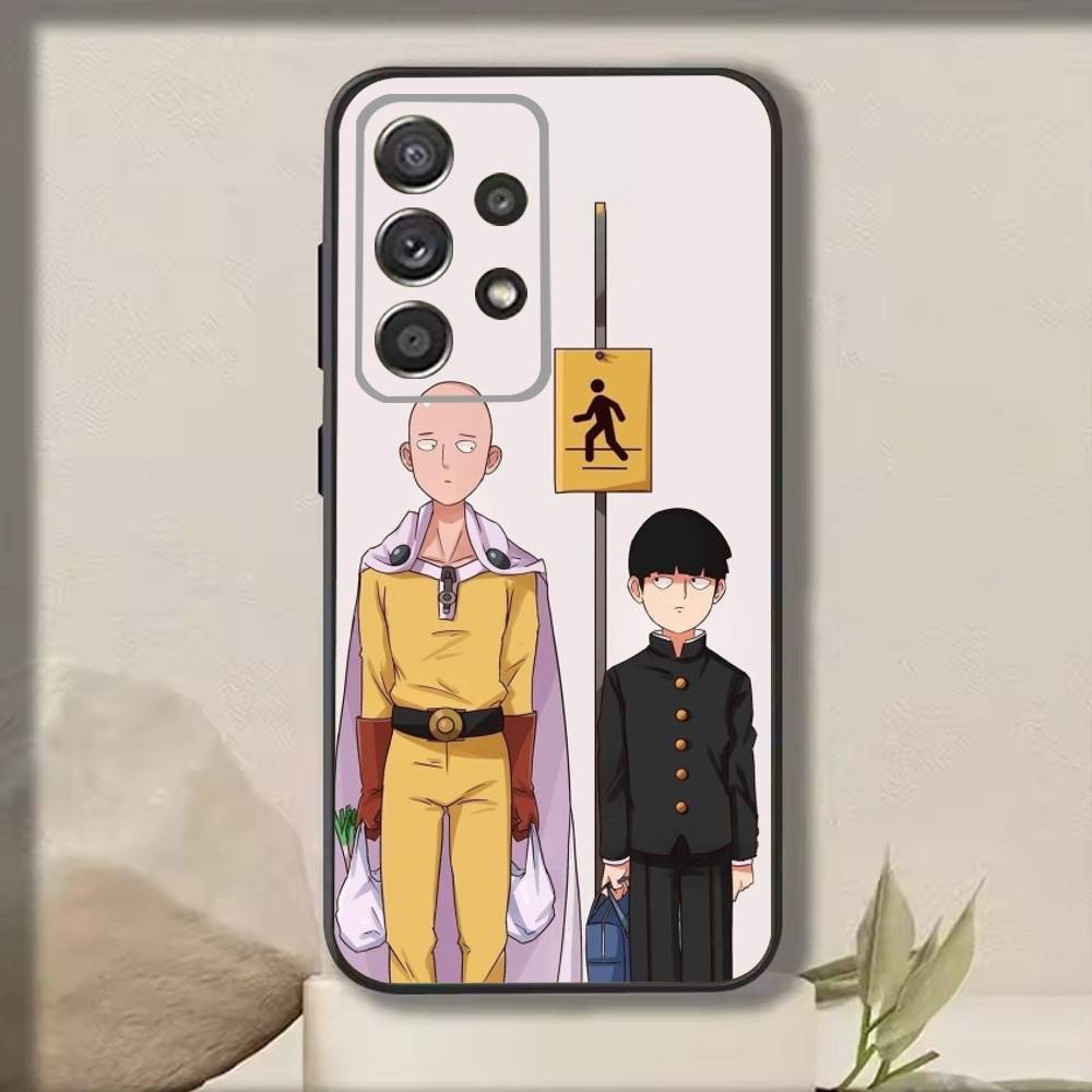 O-One Cartoon P-Punchs Man Phone Case For Samsung S25,S24,S21,S22,S23,S30,Ultra,S20,Plus,Fe,Note,10,9,5G Black Cover