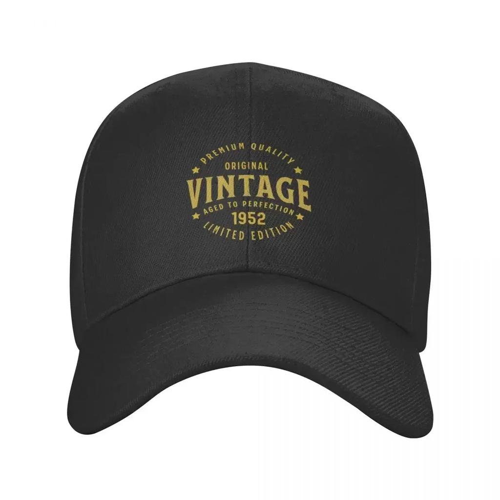 Vintage 1952 - Birthday design Baseball Cap Rugby Ball Cap Caps Male Women's