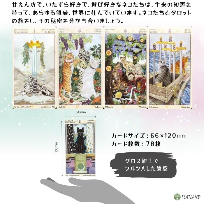 Tarot of the Pagan Cats Tarot Reading Japanese Instruction Manual Authentic Tarot 78 Cards Tarot, Instructions, Included, Cards,