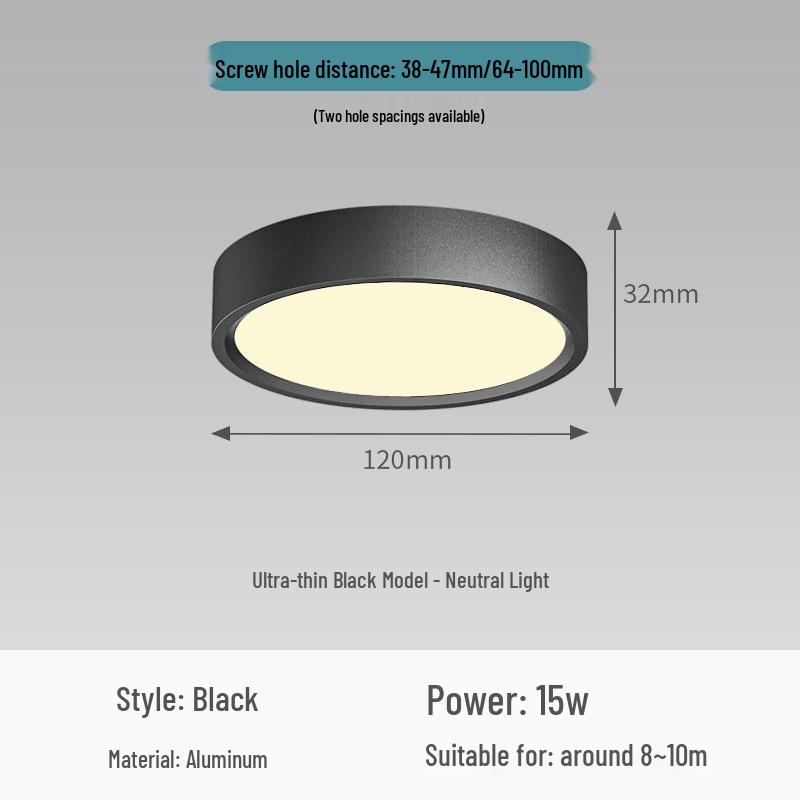 Round Surface-Mounted LED Ceiling Light for Living Room, Bedroom, Entrance, Corridor, Aisle, Home Spotlight