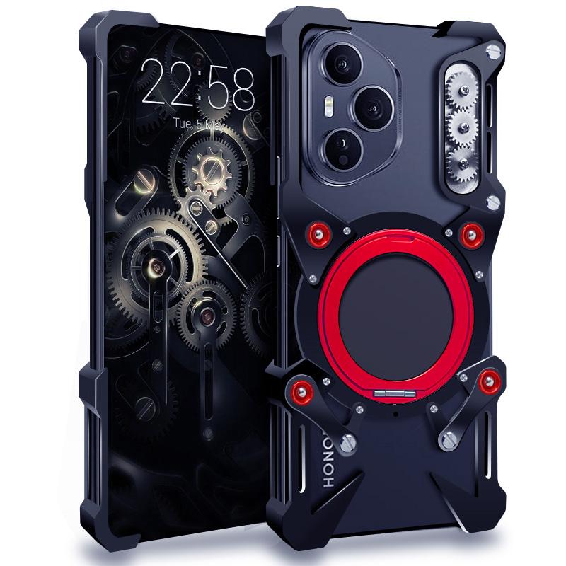 Funda Sin Marco de Aluminio Para Honor 400 Lite Honor 400 Pro Carcasa con Soporte Giratorio Cubierta Antigolpes Sin Marco de Metal