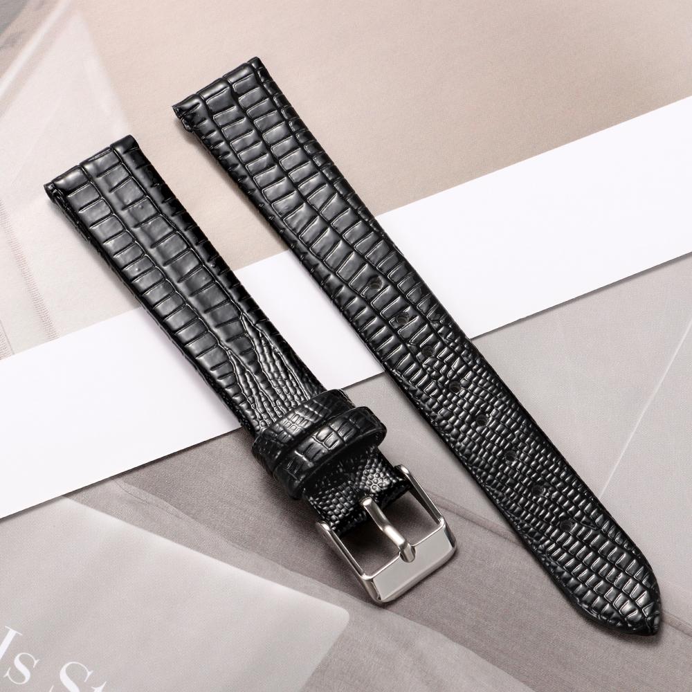 8mm 10mm 12mm 14mm 16mm Mode Echsenstruktur Armband Ultra-dünnes Universelles Uhrenarmband Dornschließe Uhrarmband für Damen Armband