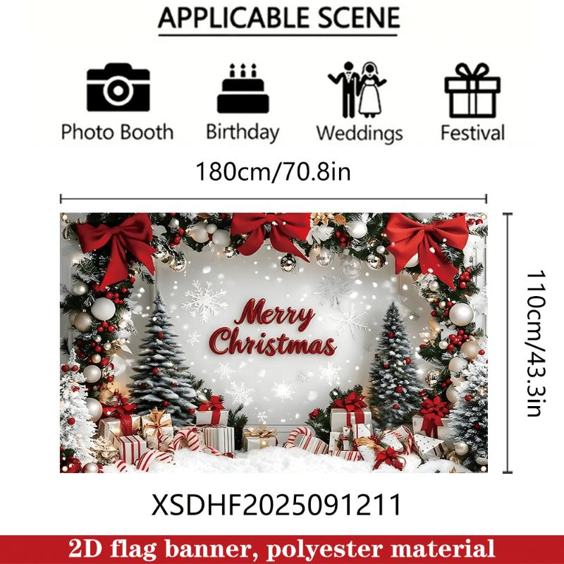 2D Flat Banner, 1 Piece, Christmas Party Decoration Banner, 180 Cm × 110 Cmzyc