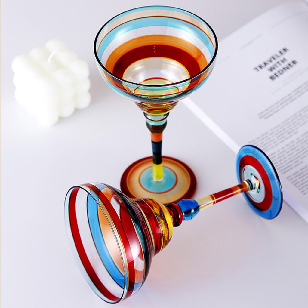 Painted Margarita Wine Glass Crystal Glass Hand-painted Cocktail Glass Alicia Home Goblet for Home Bar Wedding Party Dropship