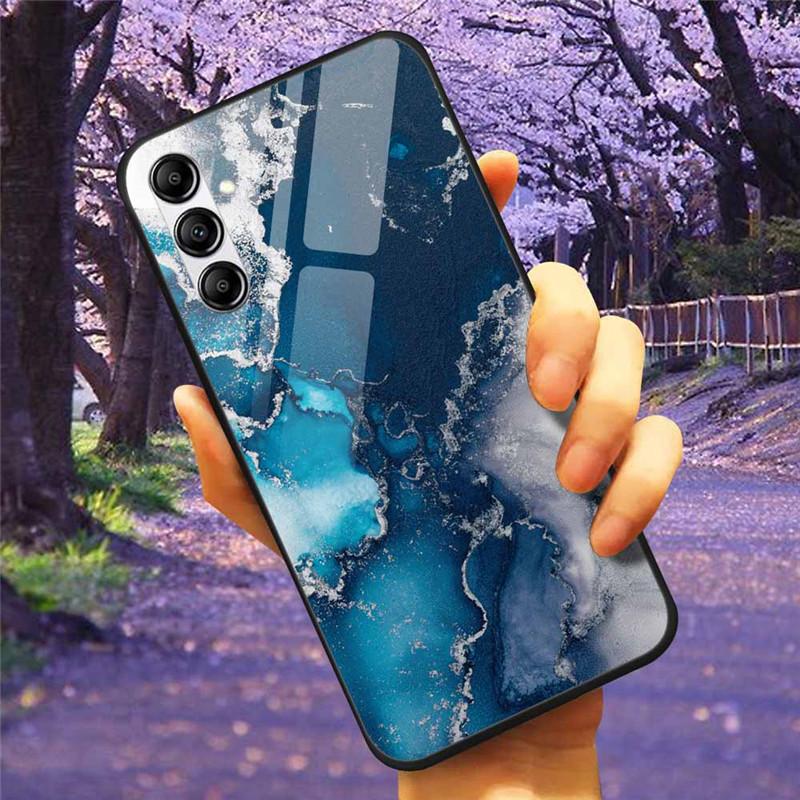 Tempered Glass Phone Case For Samsung A34 A14 A54 5G Cover For Galaxy A13 A137F A24 M54 A8 Plus Hard Back Bumper A 54 GalaxyA34