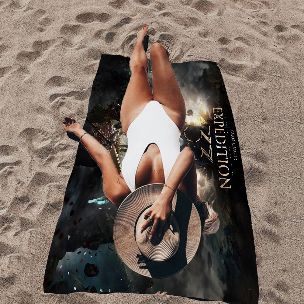 Asciugamano da Spiaggia in Microfibra Game C-Clair O-Obscur E-Expedition 33 Assorbente Asciugatura Rapida Morbido Asciugamano per Yoga Nuoto Alpinismo