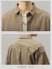 Men's American Retro Long Sleeve Casual Shirt - Spring/Autumn, Loose Fit, Large Sizes Available
