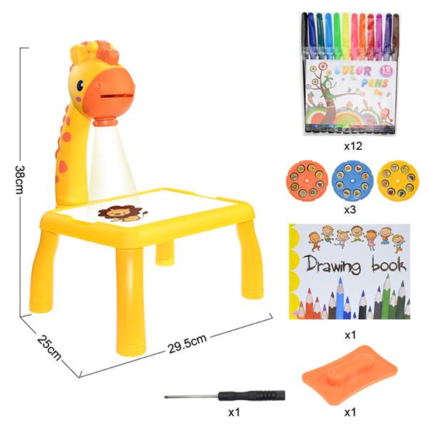 Dinosaur Projection Painting Board Art Painting Drawing Table Led Learning Projector Child Drawing Playset Educational Toys for Kids
