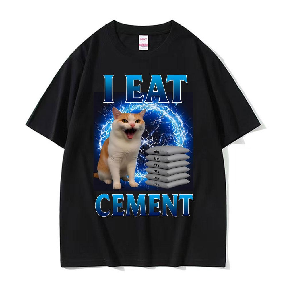 2026 Hot I Eat Solder Cursed Funny Cat Meme T Shirt Men Women s Clothing Fashion Casual T Shirts Summer High Quality Cotton T-shirts Tops Short Sleeve 4XL