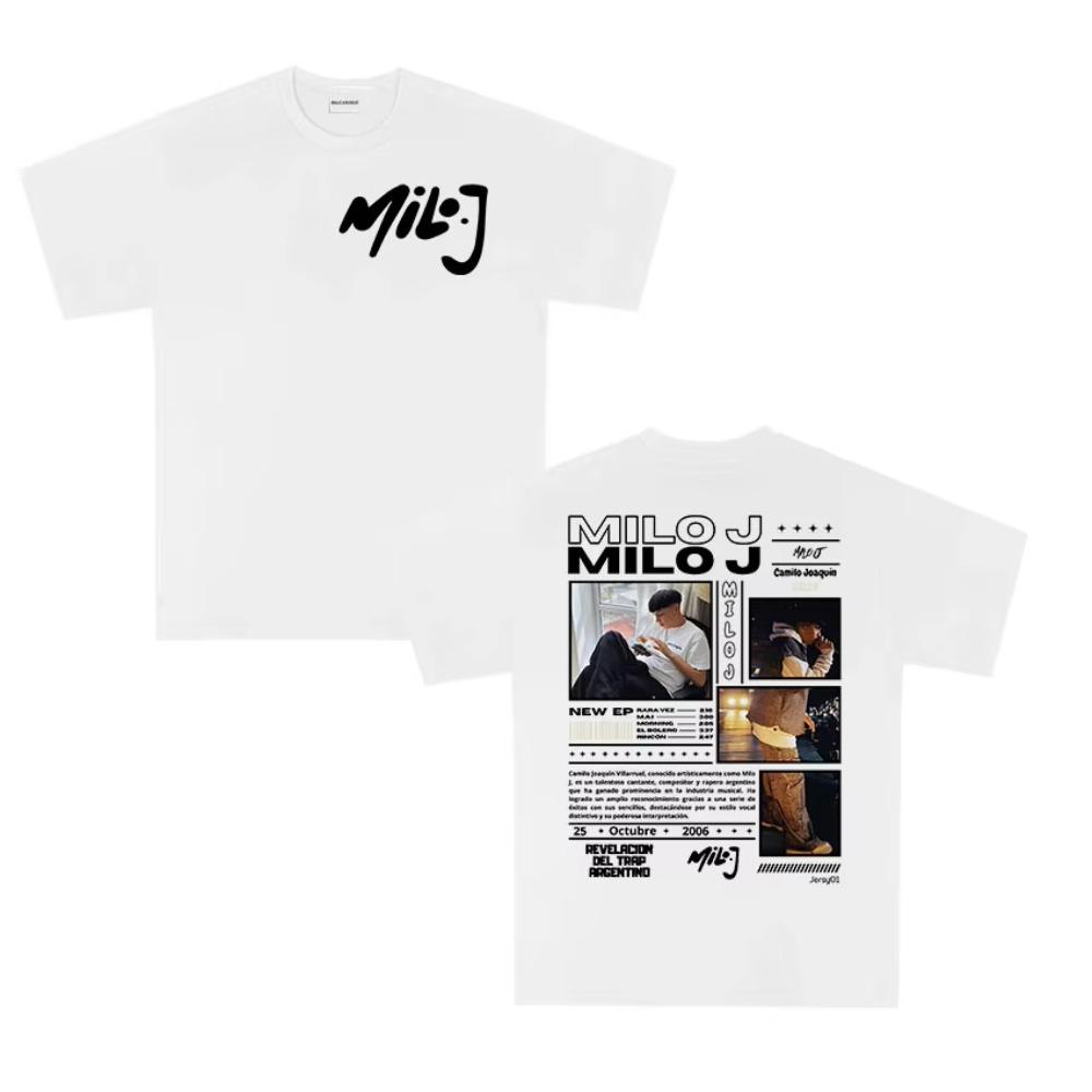 Rapper Milo J Tour 2026 Album T Shirts Mens High Quality Fashion Short Sleeve Tshirt Unisex Oversized Cotton Tshirt Streetwear
